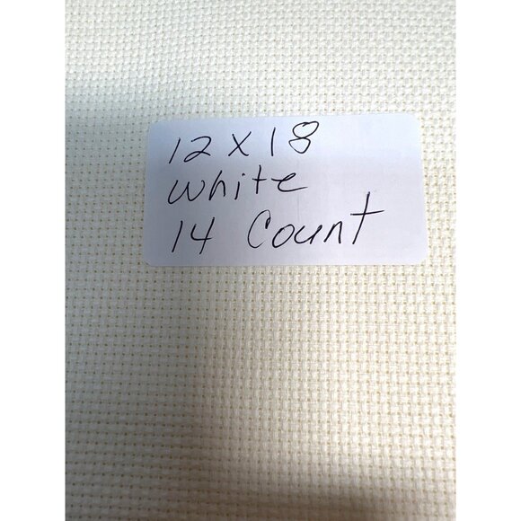 Handmade 12x18 Off White 14 Count Cross Stitch Aida Fabric Crafting Cloth - Picture 2 of 2